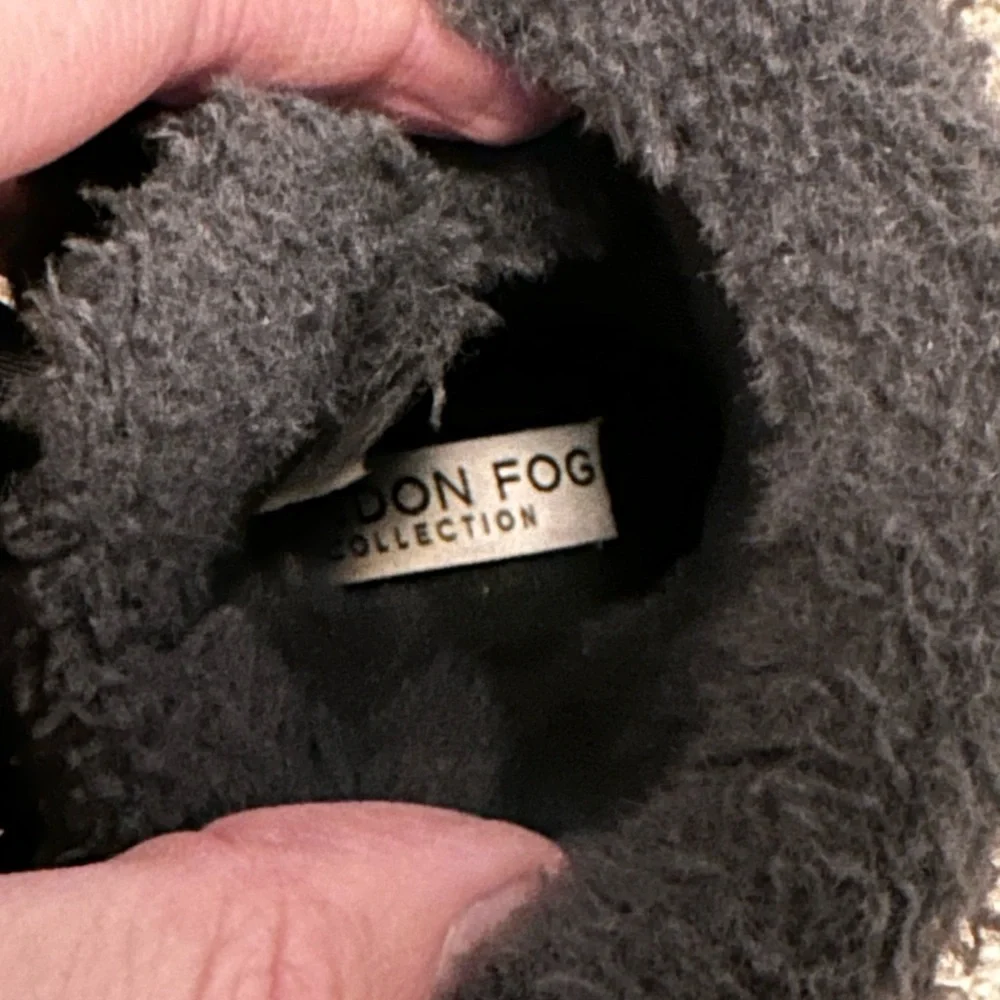 London Fog Collection Black Cozy Faux Fur Winter Bow Back Boots